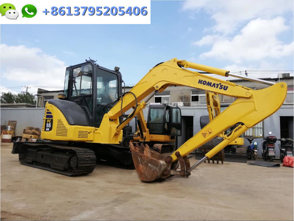 Good Condition 5 Ton Used Mini Excavator Komatsu PC55MR Digger With Air ...